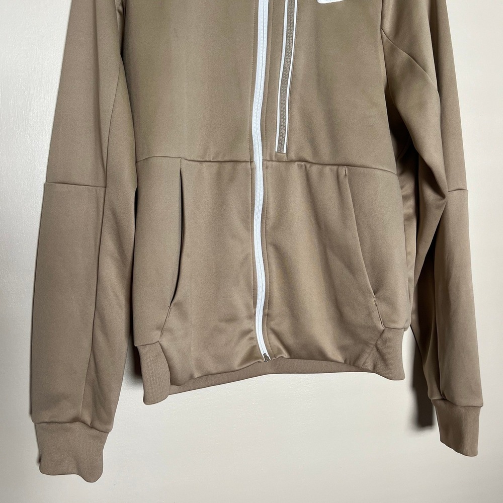 Nike Mens Full Zip Track Jacket Khaki Tan Mock Neck Sportswear Sport Casual XL - Picture 4 of 9